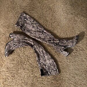 Marc Fisher Darton Over-the-Knee Snake Skin Boots, 8 1/2, Excellent Condition